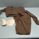 SUUKSESS Women 2 Piece Workout Sets Long Sleeve Twist Deep V Crop Padded Tops Yoga Leggings with Side Pockets (Medium, Dark Brown)