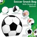 3 x 25 Pack Soccer Snack Bags, Football Ball Design Reusable Plastic Treat Bags for Team, Candy, Cookies, Party, Sports Themed Lunch, Snacks & World Cup Goodie Bags