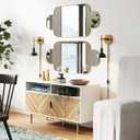 Nathan James Tamlin Wall Light Fixture, Wall Mounted 1-Light Lamp, Plugin Sconce with On/Off Switch for Living Room, Reading Nook or Bedroom, Vintage Brass/Matte Black, Set of 2