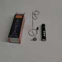 MF02 Rechargeable Milk Frother Handheld Foam Maker with Stainless Whisk for Cappuccino, Latte, Bulletproof Coffee, Keto Diet, Protein Powder, Matcha (Black)