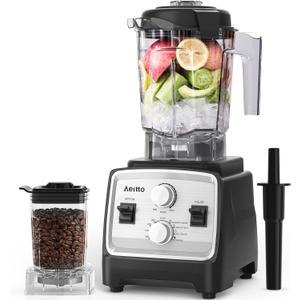 Aeitto Blenders for Kitchen with 1800W Motor, 68Oz. Large Capacity, 2-in-1 Blender & Grinder Combo, BPA-Free Countertop Professional Blender for Smoothies, Ice Crush, Frozen Drinks, Silver