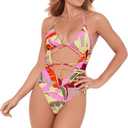 Sports Illustrated Women's Cutout One Piece with Wrap Tie Detail (S)