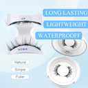Meylora Magnetic Lashes,Magnetic Eyelashes with Applicator,Reusable Magnetic Lashes Natural Look,Easy to Wear Reusable Soft Lashes kit No Glue Needed(Natural)