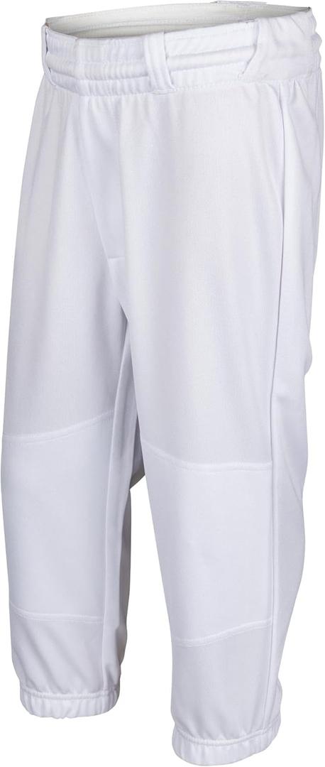 Champro Boys' Cycle Pull Up Baseball Pants with Belt Loops (Medium, White)