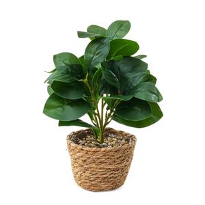 Ewtogift Fake Eucalyptus Plants 14.5 Inches Tall Artificial Eucalyptus Indoor Plants with Green Lifelike Leaves in Black Gray Pot for Home House Outdoor Decor Porch Pots Planter Decorations (Plant A)