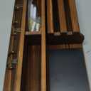 Key Holder for Wall, Wall Mounted Mail Holder Wooden with Shelf & 3 Liquid Chalks & Chalkboard, Mail Sorter Organizer, Rustic Home Decor (15.98W x 9.1H x 3.3D), Burnt Brown