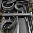 Extra Long Collapsible Wagon Cart, 480LBS Heavy Duty Utility Wagons with All-Terrain Wheels, Foldable Grocery Carts for Gardening, Shopping, Beach, Camping, Black