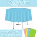 Whaline 16 Pcs 84 Inch Spring Pastel Color Plastic Tablecloth Green Blue Yellow Pink Round Table Cover Waterproof Table Cloth for Baby Shower Party Decoration Supplies