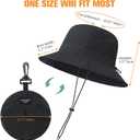 Waterproof Bucket Hat for Women Men Rain Hat Wide Brim Packable Sun Hat UV Protection Summer Beach Fishing Hiking Safari Hat (One Size, Grey)