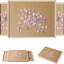 Small Puzzle Board 17.1 X 13.4 Inch Puzzle Table - Suitable for Personal Small Jigsaw Puzzles Table with 2 Storage Drawers,Portable Lightweight Jigsaw Puzzle Board(100-300Pcs)