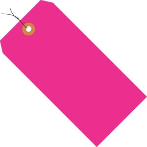 Top Pack Supply Shipping Tags, Pre-Wired, 13 Pt., 2 3/4" x 1 3/8", Fluorescent Pink (Pack of 1000)