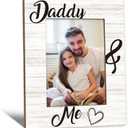 Daddy Gifts Picture Frame 5x7, Dad and Daughter Photo Frame, Christmas Fathers Day Birthday Gifts for Dad from Kids Son Daughter, Daddy and Me Wooden Picture Photo Frames for Desk Room Decor