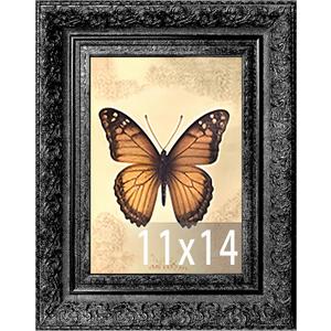 Vintage Picture Frame, Decorative Wall Hanging and Tabletop Display Photo Frame (Black, 11X14)