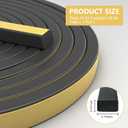 Weather Stripping Door Seal, Weather Stripping Window Seal, Self-Adhesive EPDM Foam Rubber Door Seal for Boat, Window and More, L:19.69ft/6m