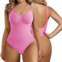 SHAPERX Low Back Bodysuit for Women Tummy Control Shapewear Seamless Sculpting Body Shaper Thong Tank Top XXS XS