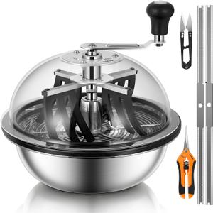 VIVOSUN 13 inch Bud Leaf Bowl Trimmer- Clear Visibility Dome, Sharp Stainless Steel Blades for Spin Cut & Solid Metal Gear Box, Hand Pruner Included (Upgraded Version)