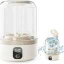 Underwear Washing Machine, Upgrade 1.5L Mini Portable Washing Machine Rechargeable Underwear Washer Deep Cleans Small Clothes for Apartment, Dorm, RV, Travel & Hotel Use (khaki)