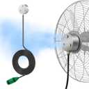 Fan Misters for Cooling Outdoor, Magnetic Mister Fan Kit, Triple Nozzle Design, 16.4FT Misting Line, Outside Fans Misting Kit for Cool Patio, Backyard, Pool (Fans Not Included)