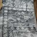 YARNSCAPE Vintage 8' x 10' Washable Area Rug - Stylish Indoor Rug for Living, Dining or Bedroom - Lightweight Carpet with Non-Slip Backing - Foldable for Easy Placement and Maintenance - Grey