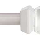 Kenney KN75662 Walton Acrylic Square End Standard Decorative Window Curtain Rod, 28-48" Adjustable Length, Brushed Nickel Finish, 5/8" Diameter Steel Tube