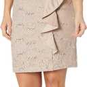 Jessica Howard Womens Sleeveless Mini Lace Sheath Dress with Boat Neck (10p, Beige)