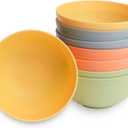 Nook Theory 8-Pack Reusable Wheat Straw Bowls - 26 oz Non Toxic Kids Bowls, Microwave Safe & Dishwasher Safe Cereal and Snack, Unbreakable Dinnerware (Meadow)