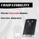 MechanMagic Key Fob Replacement fits for Chevrolet Corvette 2005 2006 2007 2008 2009 2010 2011 2012 2013 Keyless Entry Remote Control M3N5WY7777A 25926479 25854929 25926480 25854930