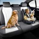 Coverado Rear Seat Covers, White Car Seat Cover, Back Seat Cover, 3-Pieces Luxury Car Seat Cushion, Leather Seat Cover Seat Protector Universal Fit Most Cars