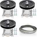54" Deck Rebuild Kit Fit for Husqvarna Craftsman YTH2454 LGT2654, Includes 3 Spindles 187292 192870 532187281, 3 Pulleys 129861 153535 532173436, 1 Belt 196103