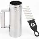 Metal Guiro Stainless Steel Hand Percussion Musical Instruments with Scraper 8" 3"