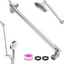 Rain Shower Head Extension Arm Stainless Steel Adjustable Shower Extension Arm 12 In Shower Extender for Rain Head and Handheld Shower Head G1/2 Universal Connector Compatible