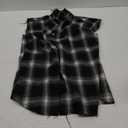 Mens Sleeveless Flannel Shirt Plaid Casual Button Down Shirts Vest, XL