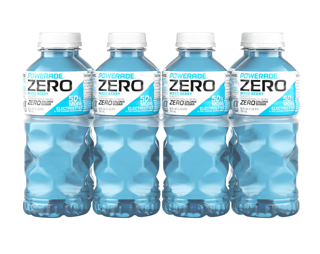 POWERADE Electrolyte Enhanced Zero Sugar Mixed Berry Sports Drink, 20 Ounce (Pack of 24), Exp date: 04/26/2025