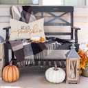 3 x RABUSOFA Fall Pillow Covers 12x20 Inch,Autumn Hello Pumpkin Pillows Decorative Throw Pillows,Lumbar Outdoor Thanksgiving Cushion Cover Farmhosue Fall Decor for Bedroom Couch Sofa White