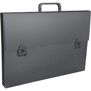 11x17 Portfolio Case Black Art Portfolio Folder for Tabloid Paper, Documents, Drawings, and Prints Lightweight Poly Organizer for Artwork, Business, or School Fits 1.5" of 11 x 17 Storage