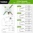 YukiHalu Ceiling Fan Pull Chain Switch 3 Speed 4 Pre-Installed Wires, Ceiling Fan Capacitor CBB61 4.5uf + 6uf + 5uf 5 Wire 250V, Light Switch for Fan and Light (Antique, 4.5+6+5uF)