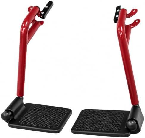 Replacement Footrest for Expedition Transport Chairs and Aluminum Wheelchairs, Wheelchair Foot Rest Replacement Accessory, Red Footrest