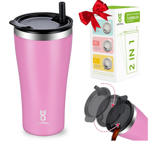 Yawbay Travel Coffee Mug, 20 oz Insulated Stainless Steel Travel Mug with Lid, Double-Wall Vacuum Tumbler, Reusable Coffee Cup for Gift for Women Her