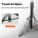 COMAN MT68 Light Stand, Auto Open 83.4" Adjustable Portable Photography Light Stand, Phone Tripod with Quick Release Ball Head 1/4 Screw, Suit for Octabox Video Light DSLR Camera