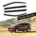 ECCPP Original Window Visor Windows Rain Guards Dark Smoke, 4-Piece Fits for Sport Utility 2001-2007 for Toyota Highlander Window Deflector Windows Rain Guards