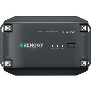 Renogy 12V 40A DC to DC Battery Charger for Flooded, Gel, AGM, and Lithium, Using Multi-Stage Charging in RVs, Commercial Vehicles, Boats, Yachts, Caravan