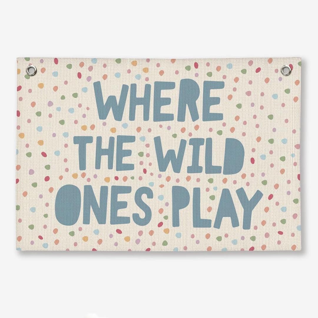 2 x BGFGZPL Playroom Wall Decor, Kids Room Hanging Linen Banner, Kids Room Wall Decor for Kids Boys Girls Nursery, 20x30 Inch