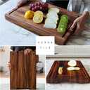 Shumaru Butcher Block Cutting Board – [24" x 18" x 2.25"], Edge-Grain Tropical Walnut Kitchen Chopping Block with Non-Slip Feet, Built-in Handles & Juice Groove
