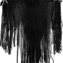 Fourluoo Halloween Hooded Cloak Medieval Renaissance Gothic Wizard Cape Scary Grim Reaper Cosplay Costume for Adult Unisex (Medium, Black)