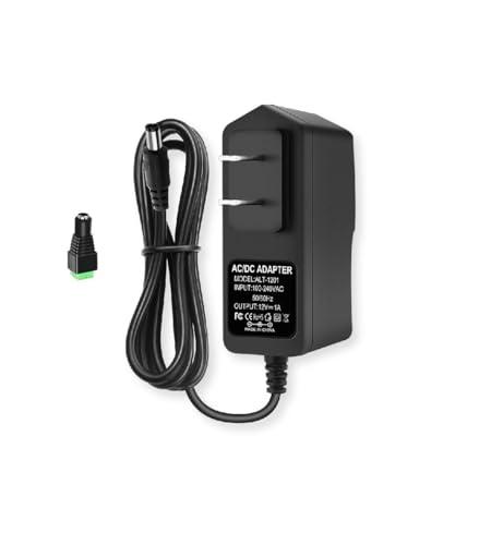 12V DC Power Supply 1A Universal AC Adapter, 100-240 50/60Hz to 12 Volts 1 Amp Transformer, DC 12V 1A Power Cord, 5.5mm x 2.5mm Plug & 1 Tip [DC12V 1000mA]