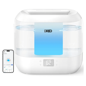 Dreo Smart Humidifiers for Bedroom, Top Fill 4L Supersized Humidifier Large Room with 28 dB, 36H Runtime, Touch/APP/Voice Control, Nightlight, Cool Mist Humidifiers for Baby, Plants, Indoor, White