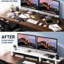 Aothia 43 inch Black Walnut Finish Dual Monitor Stand for Desk, Cork Legs
Dual Monitor Riser With Storage Below; FSC-Certified Wood And Cork Legs Support Up To 50 lb.