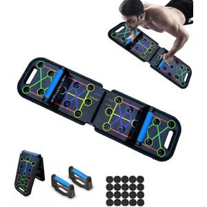 12-In-1 Push Up Board,Portable Pushup Bars for Men, Muscle Max Press Up Boards,Foldable Gym Home Exercise Board,Multi-function Push-Up Stand,Home Workout Equipment with Resistance Bands