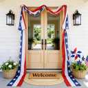 4th of July Decorations - 2 Pack 2x20 FT Patriotic Decorations Bunting Flags with Ribbon Ties - Fourth of July Deals Red White and Blue Independence Day 250th Anniversary Banner Indoor Outdoor Decor