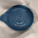 Spoon Holder, Ceramic Spoon Rest for Kitchen Counter Farmhouse Cooking, Large Utensil Rest for Spoons, Ladles, Tongs, Spatula, 5 Inches (Blue)